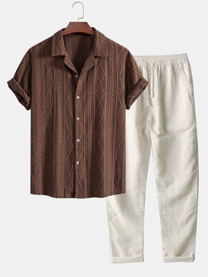 Marston™ | Jacquard Cuban Shirt & Trousers Set