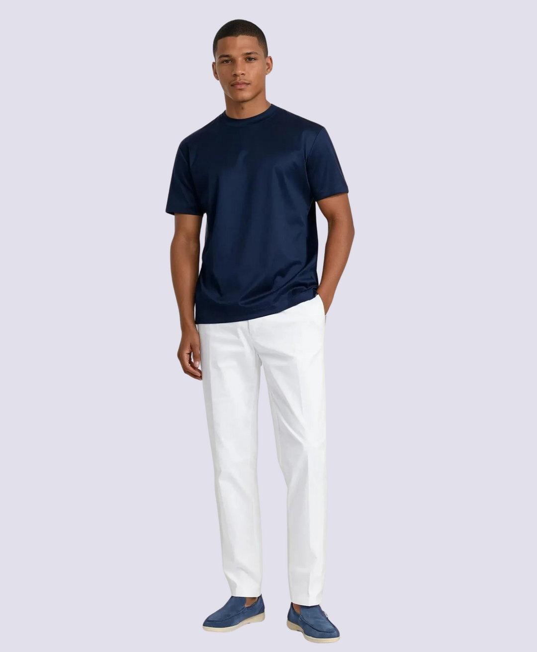 SILK MIDNIGHT BLUE LUXX T-SHIRT