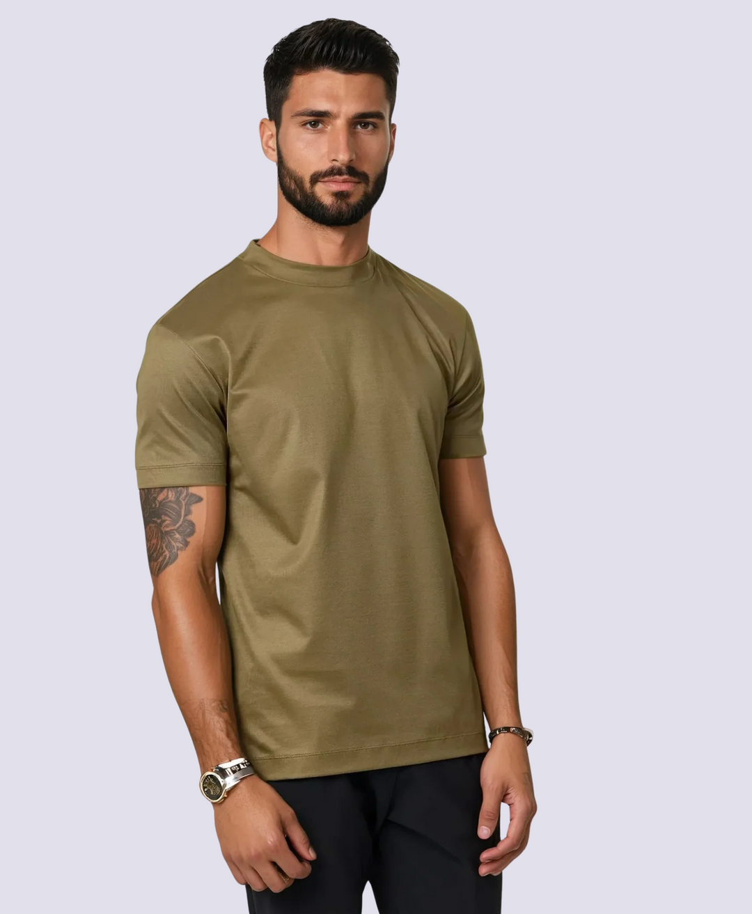 SILK OLIVE GREEN LUXX T-SHIRT