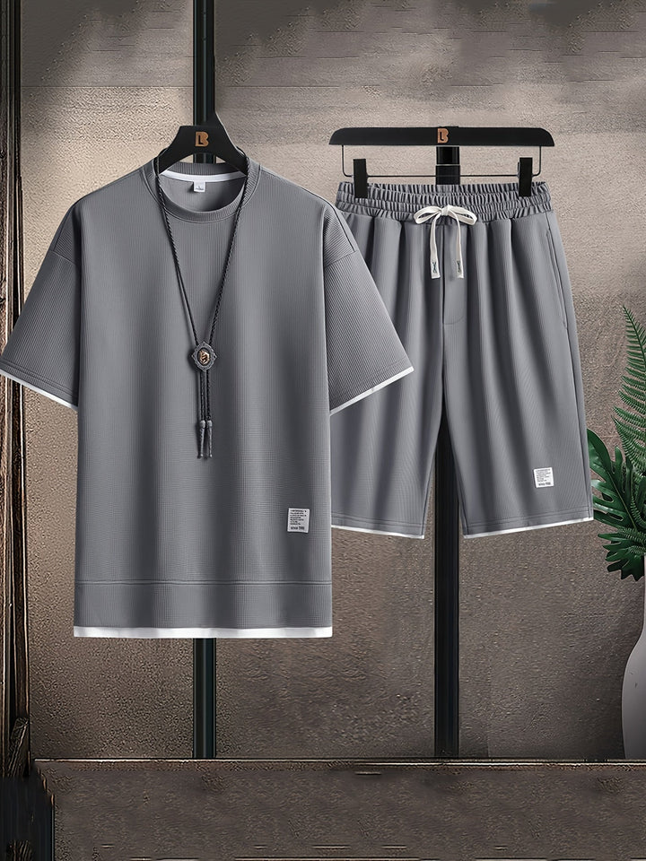 Men's Summer Set - Cotton T-shirt and Shorts for Comfortable Casual Style