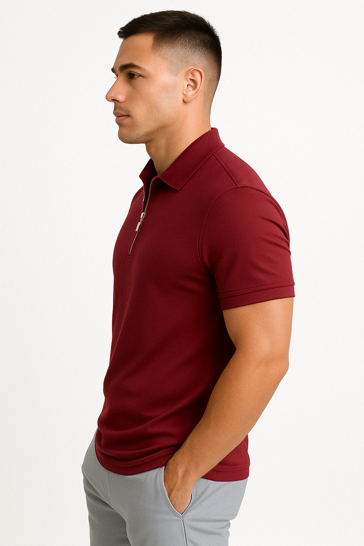 Nate™ | Mid Zip Polo Shirt