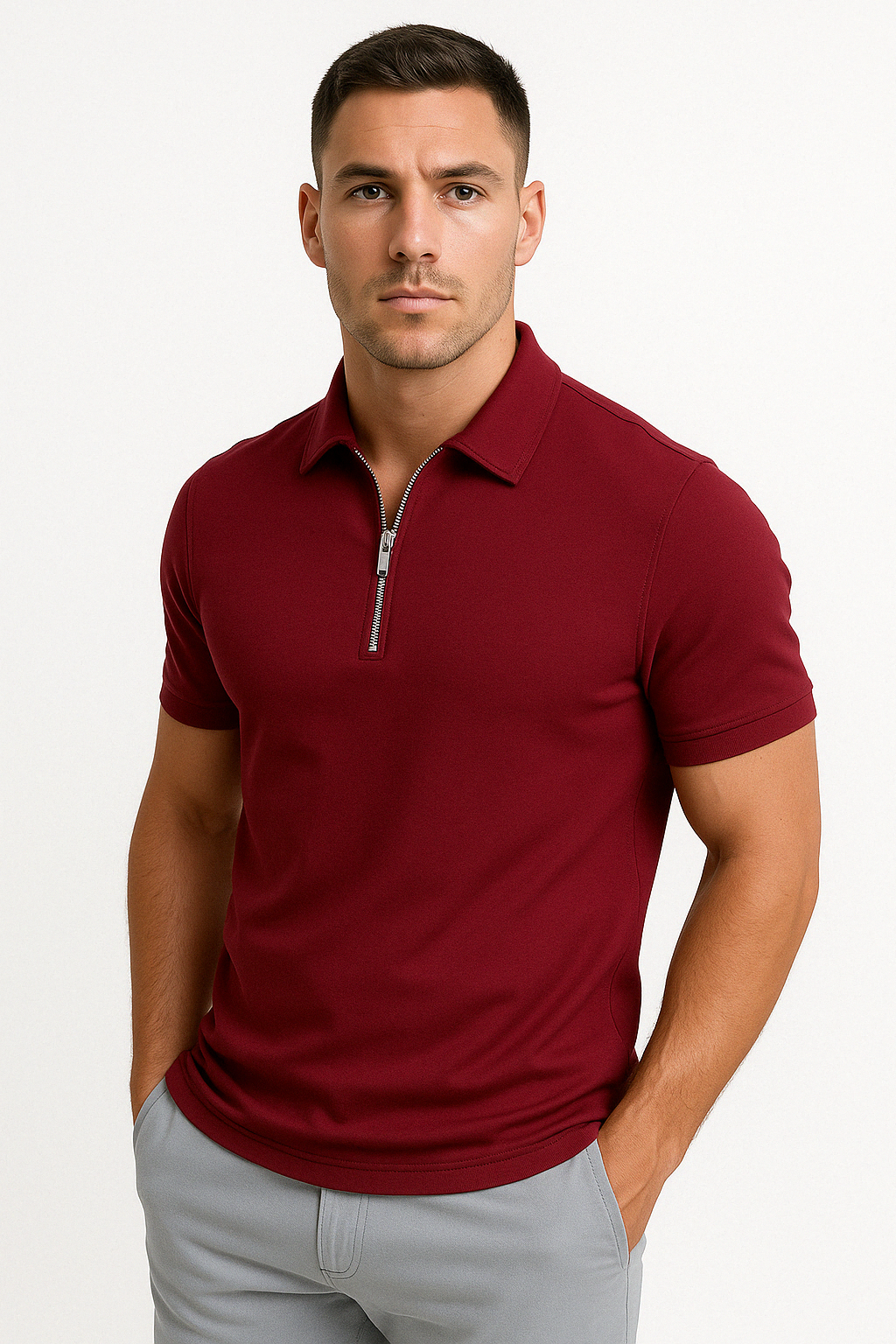 Nate™ | Mid Zip Polo Shirt