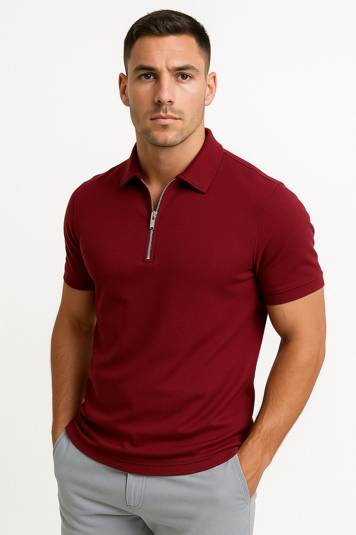 Nate™ | Mid Zip Polo Shirt