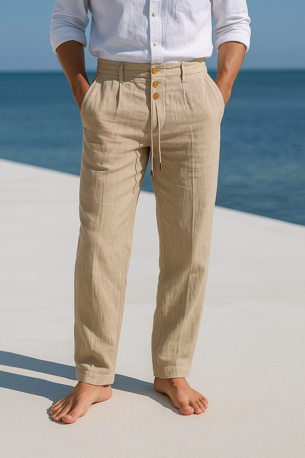 LIGHT LINEN SUMMER TROUSERS