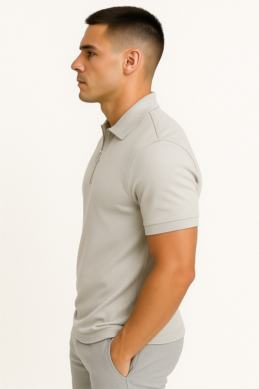 Nate™ | Mid Zip Polo Shirt
