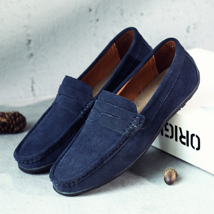 Retro suede men's loafers