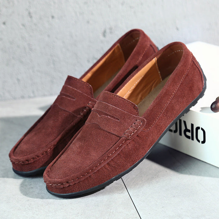 Retro suede men's loafers