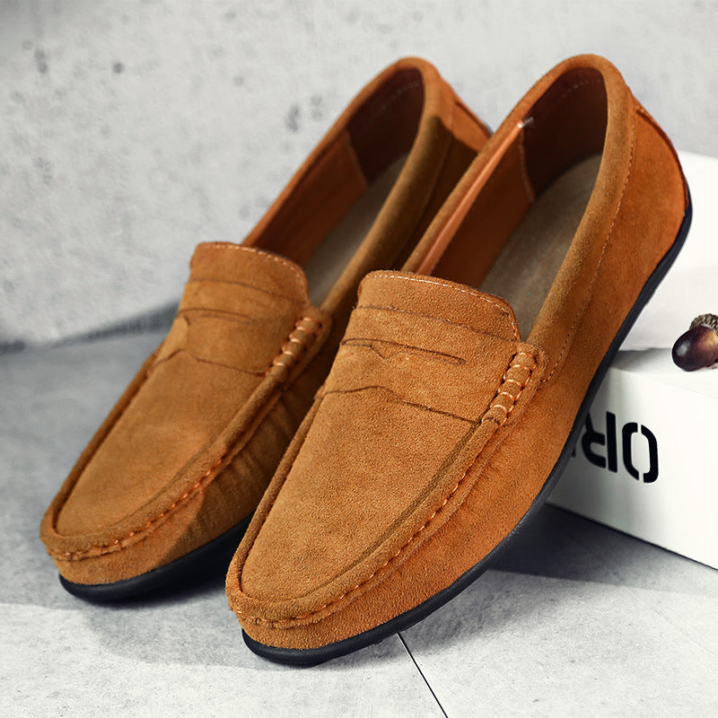 Retro suede men's loafers
