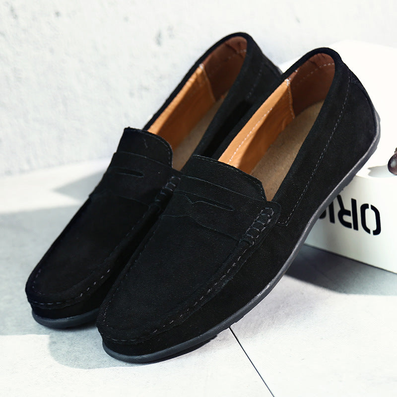 Retro suede men's loafers