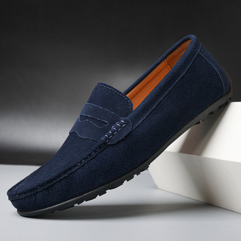 Retro suede men's loafers