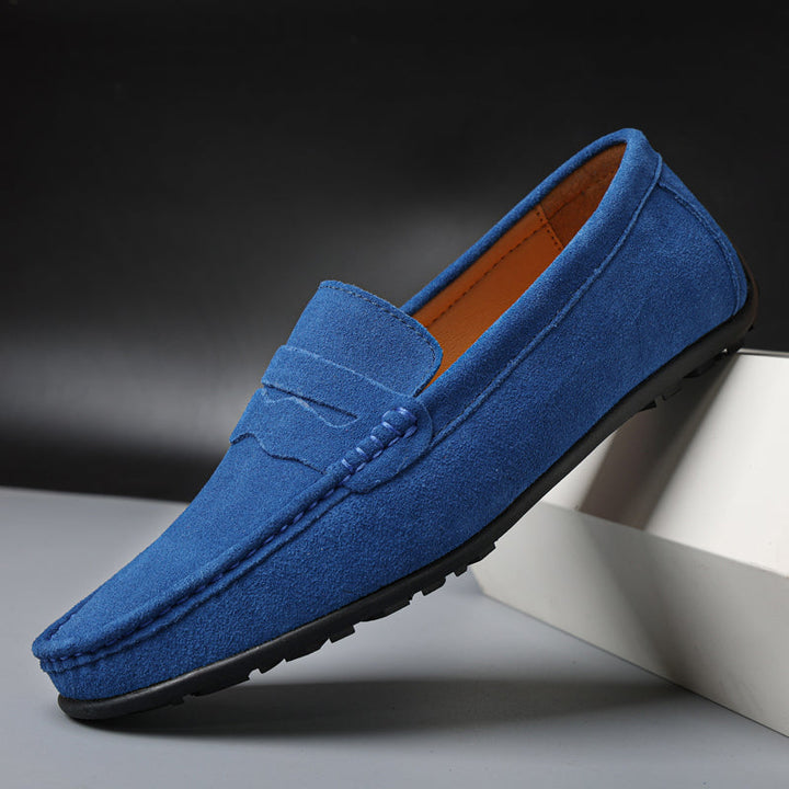Retro suede men's loafers