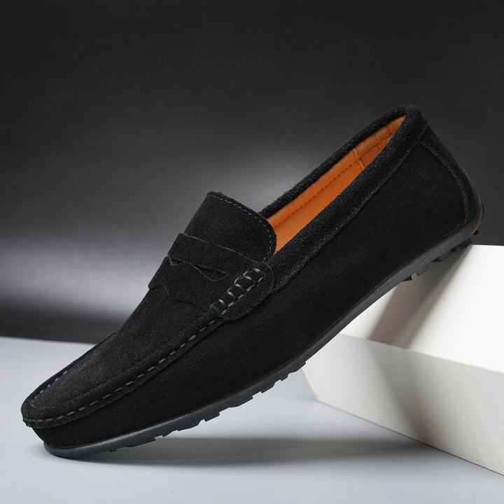 Retro suede men's loafers