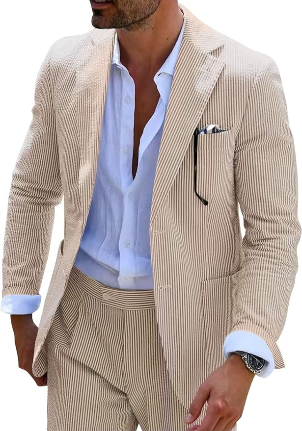 SUMMER STRIPED SUIT (TROUSERS + JACKET)