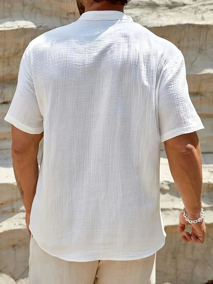 Smith™ – Elegant Summer Shirt With Stand Collar