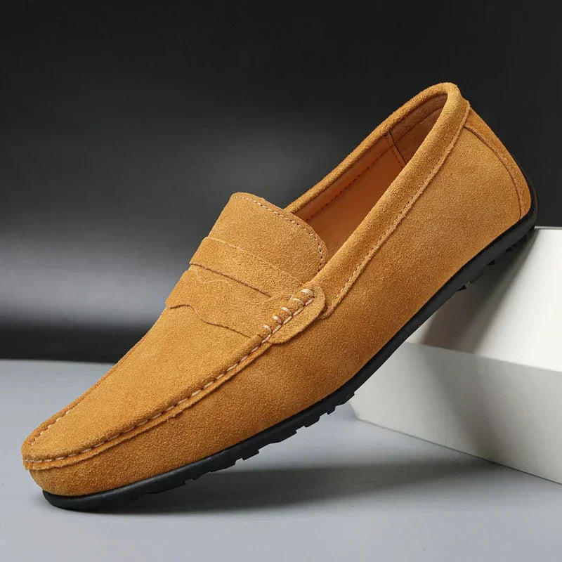 Retro suede men's loafers