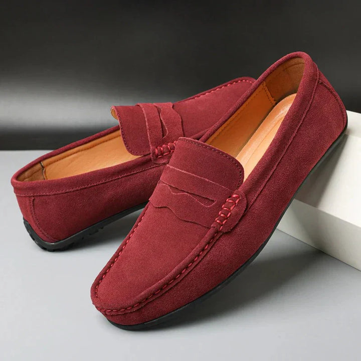 Retro suede men's loafers
