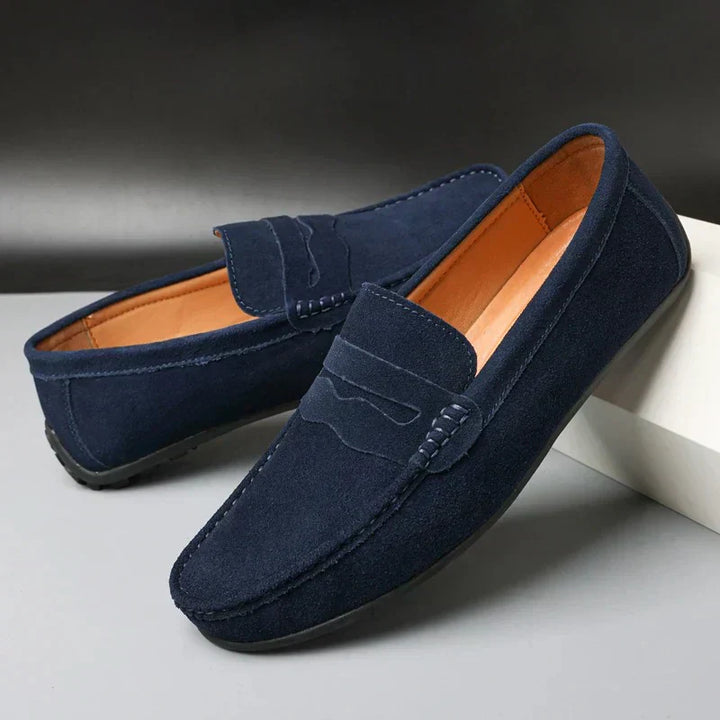 Retro suede men's loafers