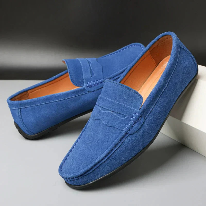Retro suede men's loafers