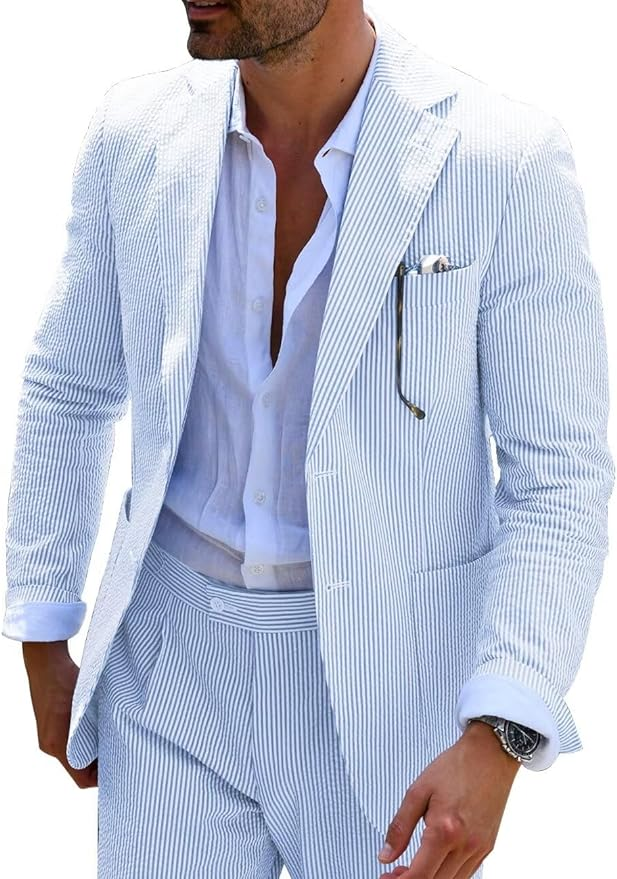 SUMMER STRIPED SUIT (TROUSERS + JACKET)