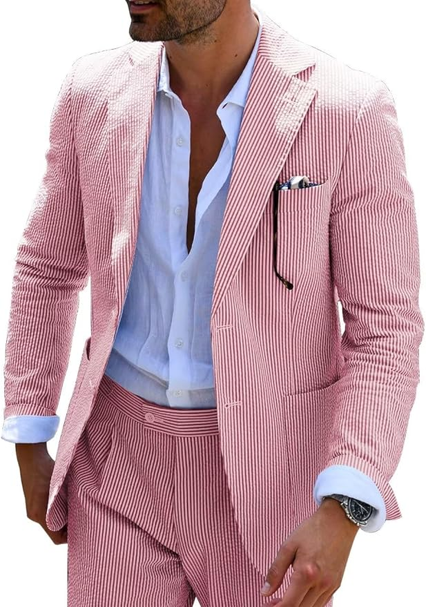 SUMMER STRIPED SUIT (TROUSERS + JACKET)