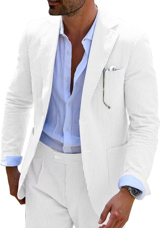SUMMER STRIPED SUIT (TROUSERS + JACKET)